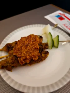 Singapor Airlines Business Class hänchen satay