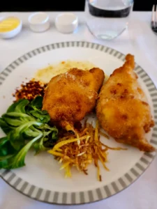 Singapor Airlines Business Class hähnchen hauptgericht
