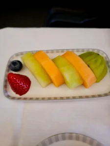 Singapor Airlines Business Class fruchtplatte