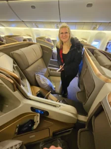 Singapore Airlines Business Class Sitz draussicht
