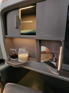 Singapore Airlines Business Class Sitz ablage mit spiegel