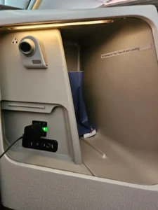 Singapore Airlines Business Class Sitz ablage