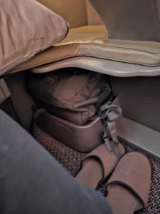 Singapore Airlines Business Class Sitz fußraum