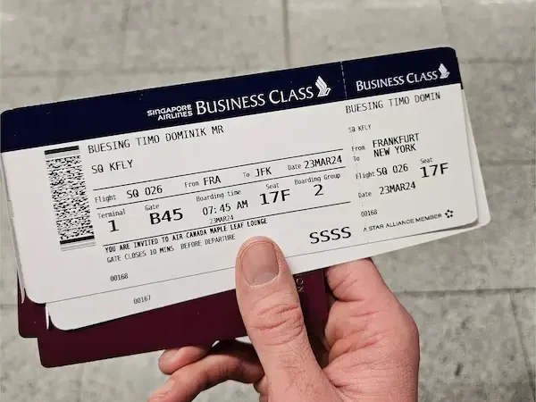 Singapore Airlines Business Class